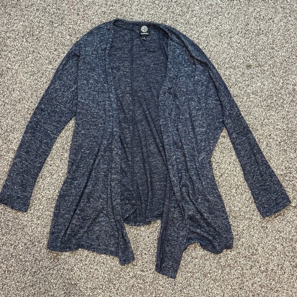 Bobeau Navy Open Front Cardigan - Picture 2 of 6